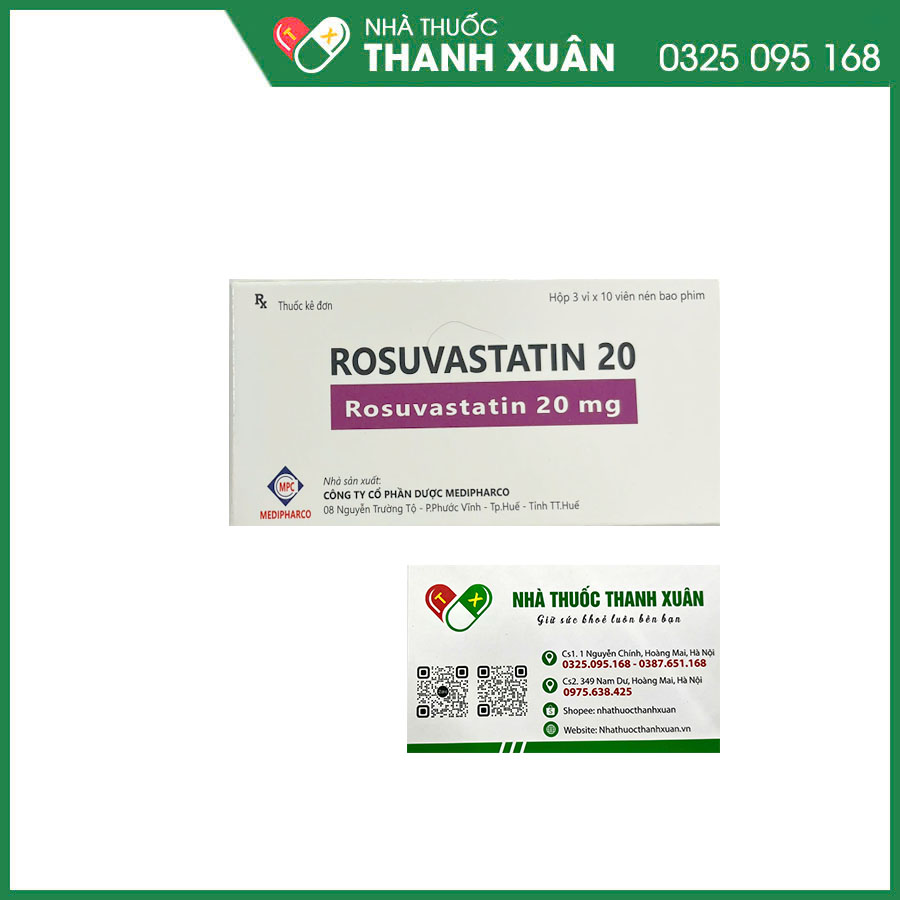 Rosuvastatin 20 thuốc điều trị rối loạn mỡ máu